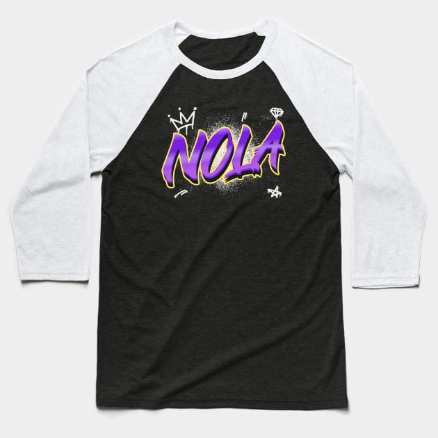 NOLA HOODIES NEW ORLEANS LOUISIANA MARDI GRAS Baseball T-Shirt by Cult Classics